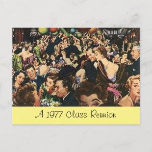 Postcard Retro Fun Class Reunion Party Bash Crowd