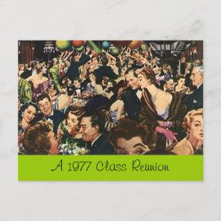 Postcard Retro Fun Class Reunion Party Bash Crowd