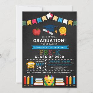 Pre-K Graduation Chalkboard Invitation