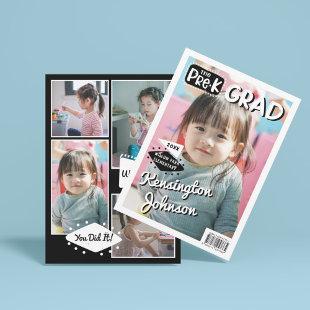 Preschool Grad Fun Graduate Photo Magazine Cover Announcement