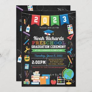 Preschool Graduation Bunting & Chalkboard Invitation