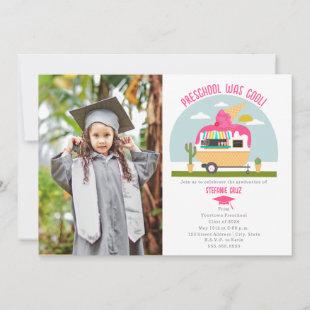 Preschool Graduation Photo Pink Ice Cream Card