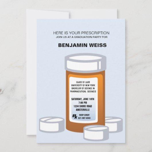 Prescription Bottle Pharmacist Graduation Invitati Invitation