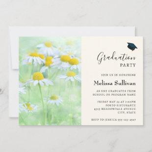 Pretty Daisies in a Field Photograph Graduation Invitation