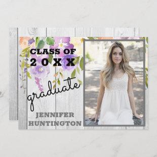 Pretty Rustic Photo 2024 Graduation Announcement