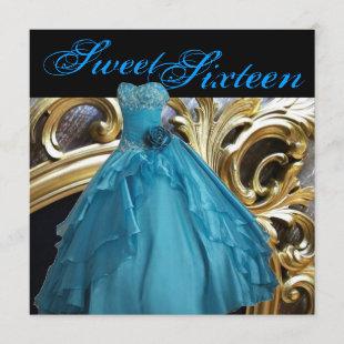 princess gown sweet 16 birthday party invitations