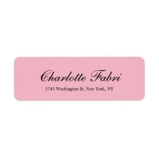 Professional Classical Pale Pink Script Label
