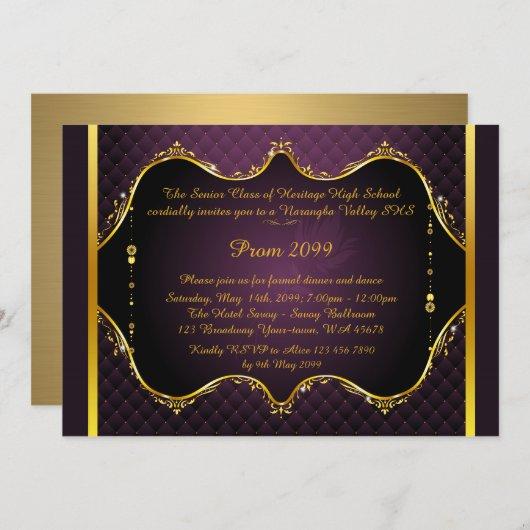 Prom invitation,Prom, Prom Senior,elegant, purple Invitation