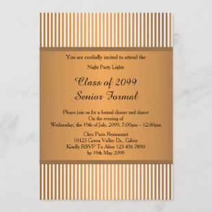 Prom senior formal class 2099,gold bronze,original invitation