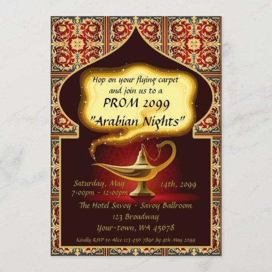 Prom Senior-Junior, Arabian style, red & gold Invitation