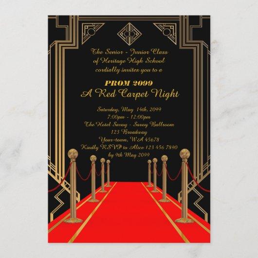 Prom Senior-Junior, Gatsby style, Red Carpet Night Invitation