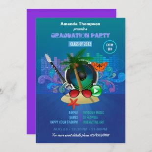Proton Purple Summer Club Beach Party Invitation