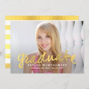 Proudly Brushed Graduation Announcement - Gold