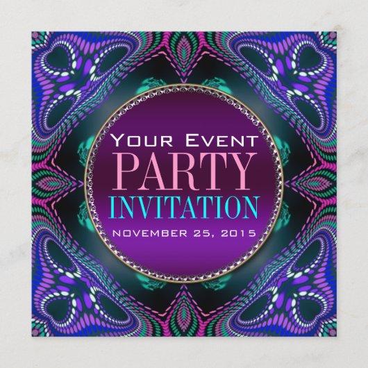 Psychedelic Blacklight Adult Party Invitation