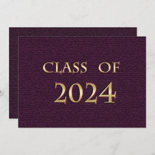 Purple and Gold Class of 2024 Graduation Party  Invitation