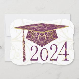 Purple and Gold Floral Cap 2024 Card