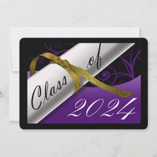 Purple and Gold Graduation Announcement