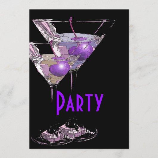 Purple black elegant party invitation