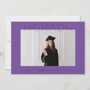 purple black simple grad school photo announcement