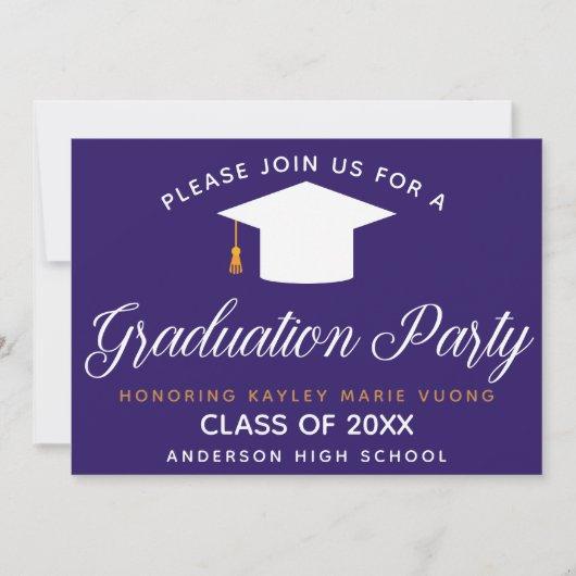 Purple Class of 2023 Custom Graduation Party Invitation
