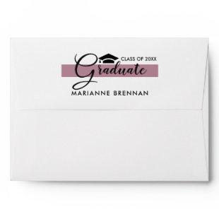 Purple Damask Pattern Custom Graduation Envelopes