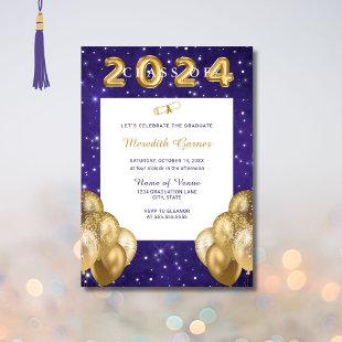 Purple Gold 2024 Graduation Party Invitation
