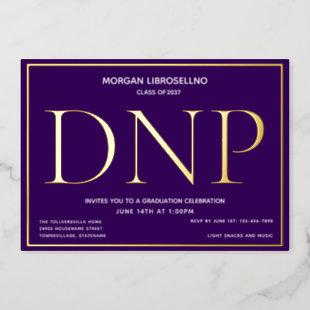Purple Gold DNP Graduation Foil Invitation