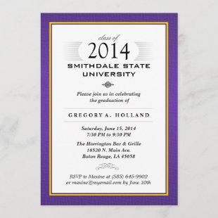 Purple & Gold Formal Graduation Party Invite