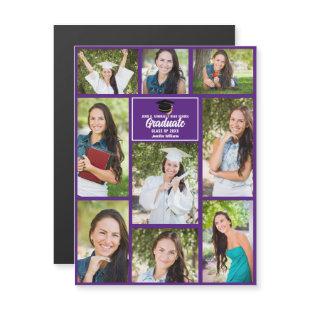 Purple Graduate Photo Collage Graduation Magnet