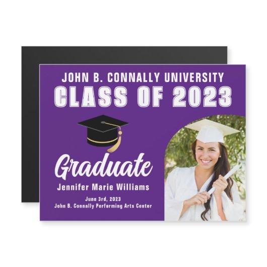 Purple Graduate Photo Custom Graduation Magnent