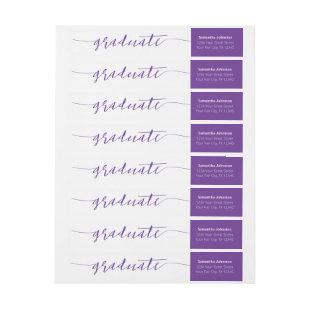 Purple Graduate Script Modern Wrap Around Label