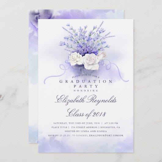 Purple Lavenders Graduation Party Invitation