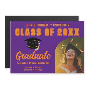 Purple Orange Graduate Photo Graduation Magnet