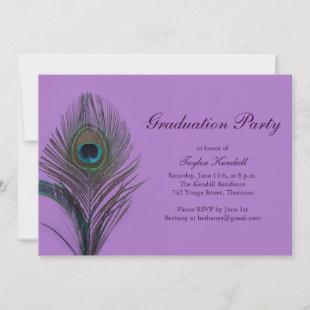 Purple Peacock Graduation Invitation