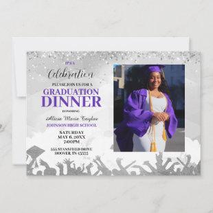 Purple Photo Graduation Party Invitation