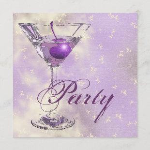 Purple pink elegant formal party invitation