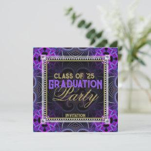 Purple Pink Graduation Dance Party Invitations