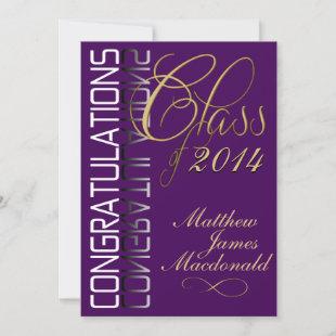 Purple Reflection  Formal Graduation Party Invitation
