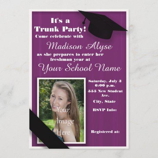 Purple Trunk College Party Photo Invitation