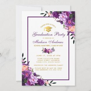 Purple Ultra Violet Graduation Party Invite PF