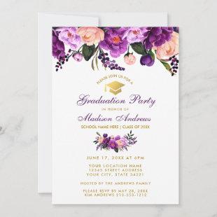 Purple Ultra Violet Graduation Party Invite PF