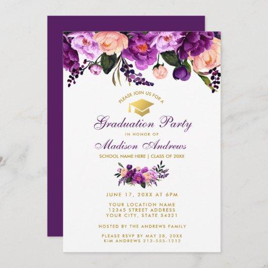 Purple Ultra Violet Graduation Party Invite PFB