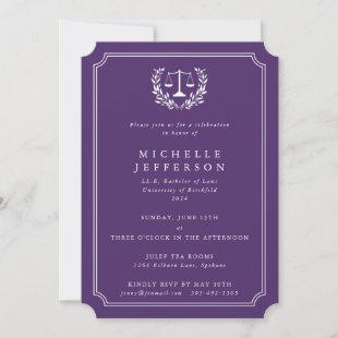 Purple/White Law School Graduation Announcement