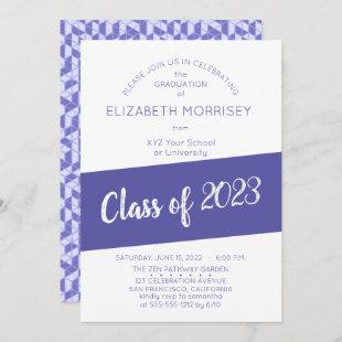 Purple | White Modern Typography Graduation Party  Invitation