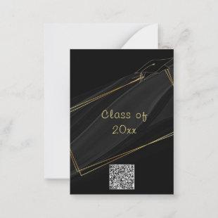 QR Code Gold Black Graduation Invitation Card
