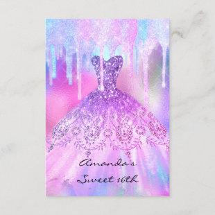 Quinceanera Sweet 16th Drips Holographic Dress Invitation