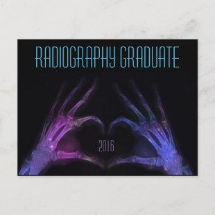"Radiography Graduate" purple xray heart Invitation Postcard