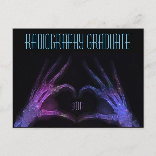 "Radiography Graduate" purple xray heart Invitation Postcard