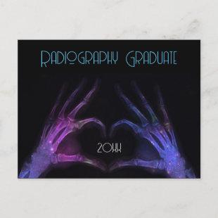"Radiography Graduate"   Xray Heart Invitation Postcard