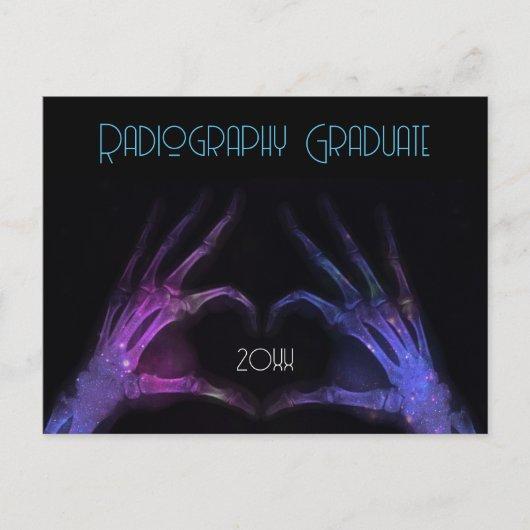 "Radiography Graduate"   Xray Heart Invitation Postcard
